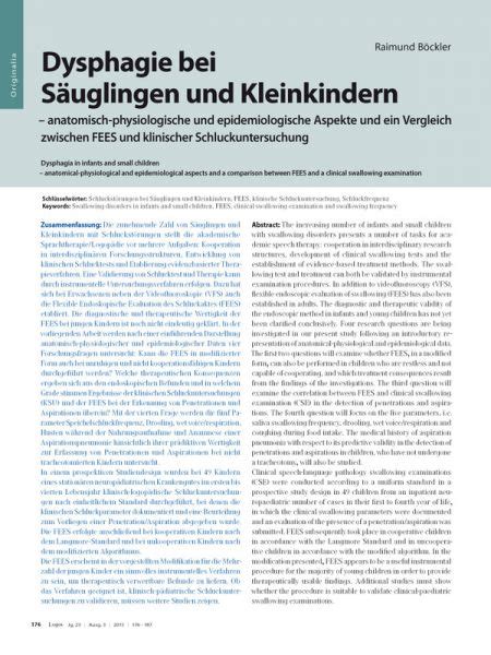 Dysphagie bei Säuglingen und Kleinkindern Online …