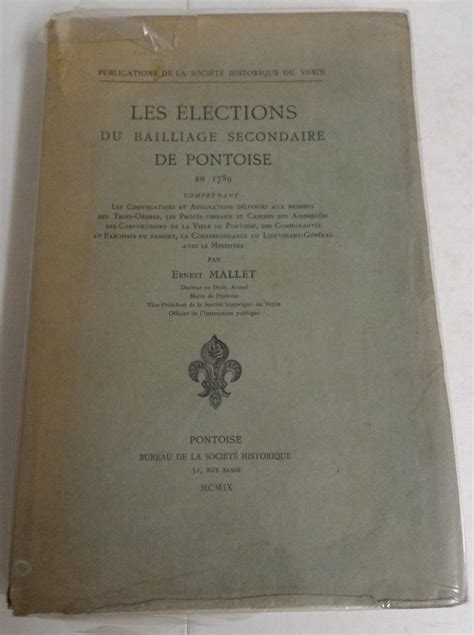 Élections du bailliage secondaire de pontoise en 1789. - Workbook with study guide for ahrens meteorology today 10th.