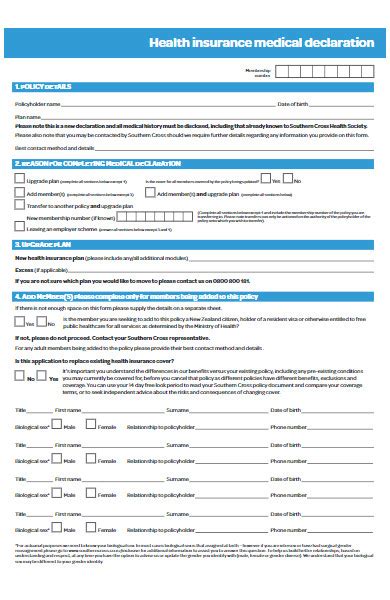 E Health Declaration Form FREE 9+ Sample Health Declaration Forms in