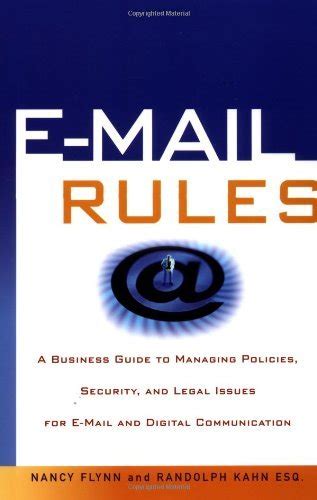 E mail rules a business guide to managing policies security and legal issues for e mail and digital communication. - Manuali california vasca idromassaggio cooperage 2010.