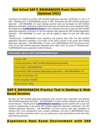 E-BW4HANA204 Zertifikatsdemo