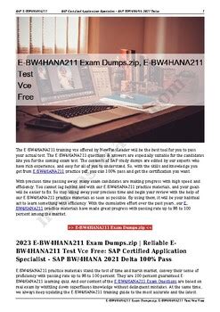 E-BW4HANA211 Demotesten