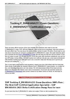 E-BW4HANA214 Testking