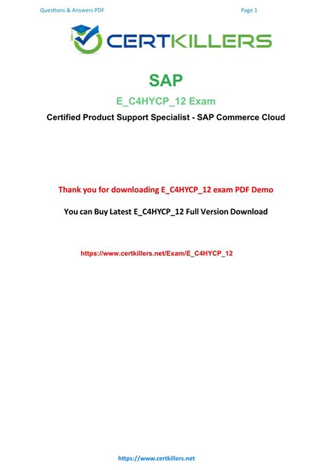 E-C4HYCP-12 PDF Demo
