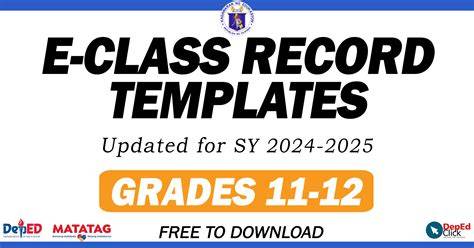 E-Class Record Templates - Department of Education - raincitystudios.com