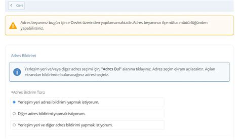 E-Devlet (Turkiye.gov.tr) İkametgah Değişikliği Hatası