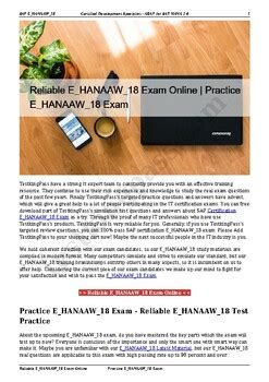 E-HANAAW-18 Online Prüfungen