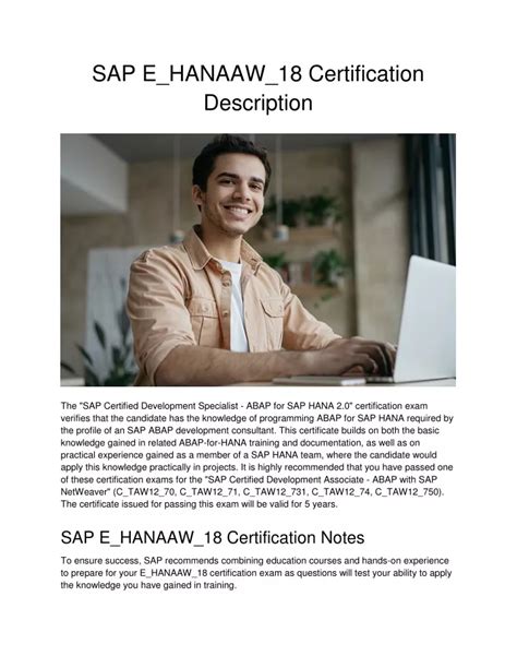 E-HANAAW-18 Zertifizierung