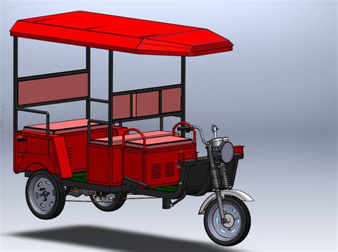 E-Rickshaw 3D CAD Model Library GrabCAD