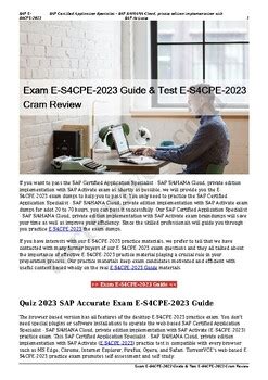 E-S4CPE-2023 Exam