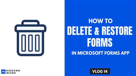 E14 How to delete and restore Forms in Microsoft Forms YouTube