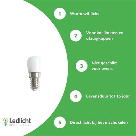 E14 LED koelkast lamp - Type T26 - 2W vervangt 12W - 3000K