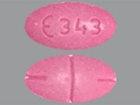 E343 pill pink. caramiphen edisylate 40 mg / phenylpropanolamine hydrochloride 75 mg. Imprint. E 345 E 345. Color. Gray / Clear. Shape. Capsule/Oblong. View details. E E 34 34. 