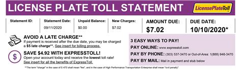 E470 toll payment. Pay your toll notice online. To pay your toll notice with a credit/debit card or transfer it to your existing account, just look at the top of your toll notice to find your toll notice number. If you can’t find your toll notice number or don’t have it handy, you can search for unpaid toll notices using your licence plate number. 