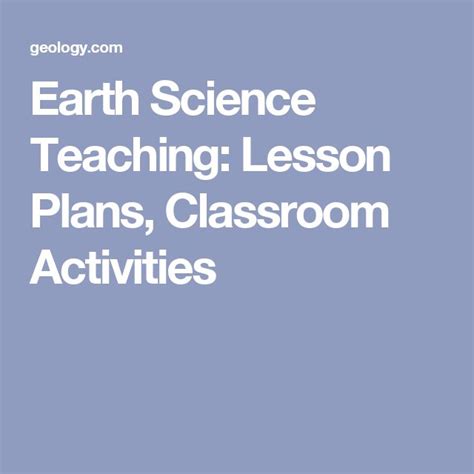 Earth Science Teaching: Lesson Plans, Classroom … - raincitystudios.com