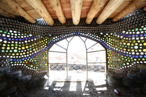 Earthship Bottle Walls from Glass Bottle Bricks - Bottle House ... - raincitystudios.com