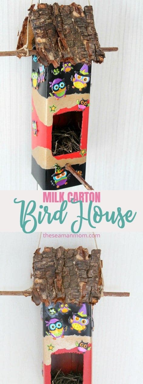 Easy DIY Birdhouse out of an used milk carton - raincitystudios.com