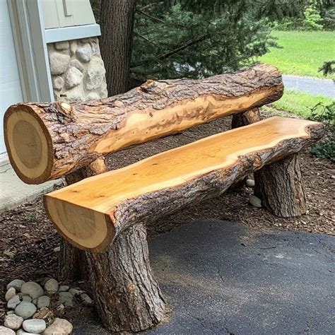 Easy DIY Rustic Log & Reclaimed Wood Garden Bench - raincitystudios.com