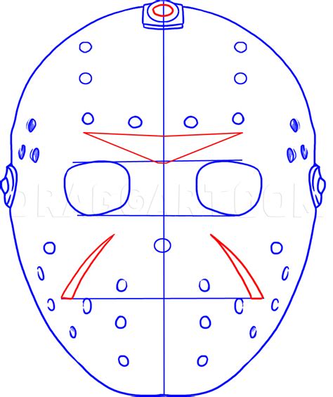 EASY How to Draw JASON MASK Step by Step Jason drawing, Jason mask