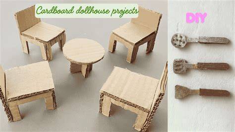 Easy Miniature Cardboard Furniture #10 | Chair & Table - raincitystudios.com