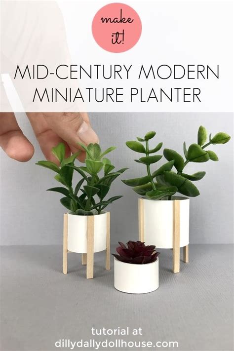 Easy Modern Miniature Planter (Tutorial - dilly dally dollhouse - muktibox.com
