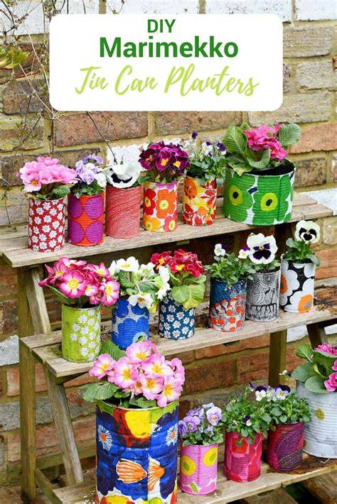 Easy To Make Colourful Tin Can Planters - raincitystudios.com