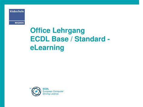 ECDL® Standard-Lehrgang - AMS Weiterbildungsdatenbank