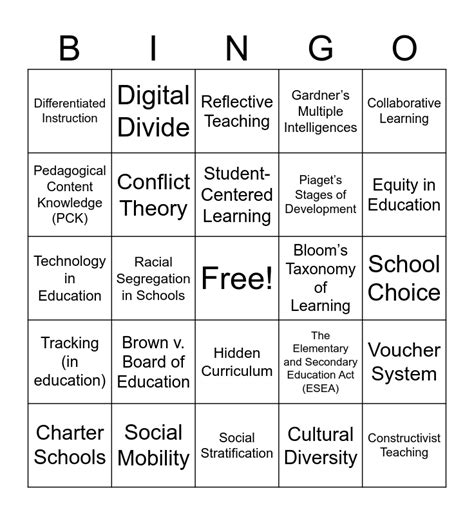 ECE Bingo Card