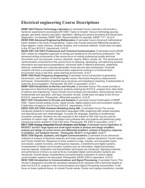 ECE Course Descriptions Electrical & Computer Engineering at Michigan