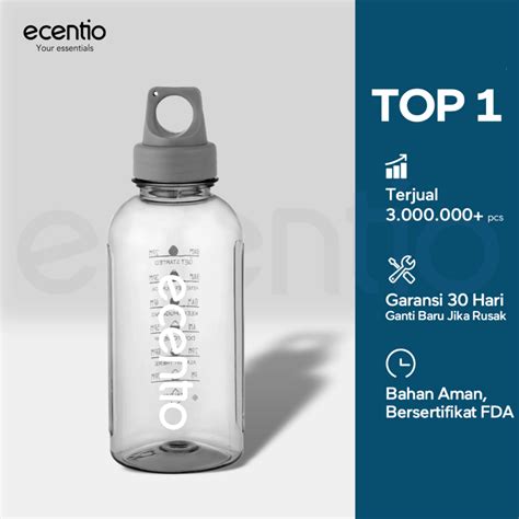 ecentio botol minum aesthetic olahraga Motivasi Portable Bening botol ... - wintechmobiles.com