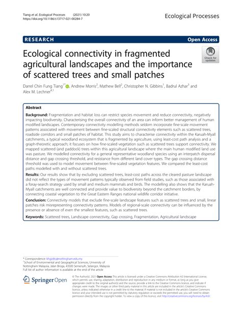 Ecological connectivity in fragmented agricultural landscapes and the ... - wintechmobiles.com