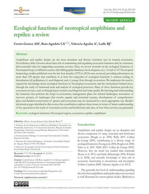 Ecological functions of neotropical amphibians and … - raincitystudios.com
