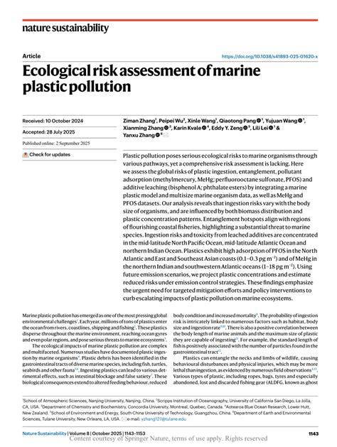Ecological risk assessment of marine plastic pollution - raincitystudios.com
