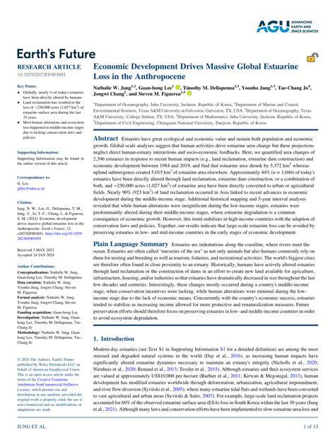 Economic Development Drives Massive Global Estuarine Loss in the ... - raincitystudios.com