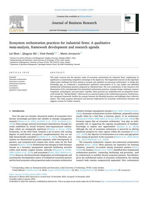 Ecosystem orchestration practices for industrial firms: A qualitative ... - raincitystudios.com