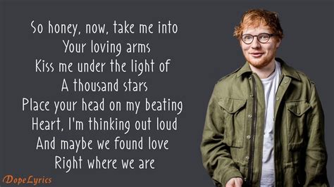 ED SHEERAN - THINKING OUT LOUD LYRICS