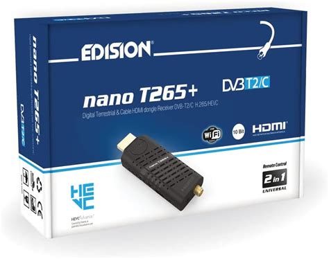 EDISION NANO T265+ Decoder DVB-T2 HD Dongle Ricevitore