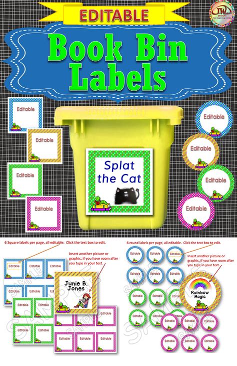 EDITABLE Labels Book Bin Labels for the Classroom Library POLKA DOTS