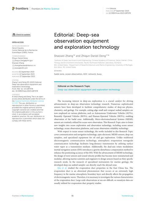 Editorial: Deep-sea observation equipment and exploration technology - raincitystudios.com
