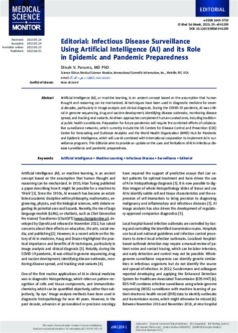 Editorial: Infectious Disease Surveillance Using Artificial ... - coolestguyplanet.net