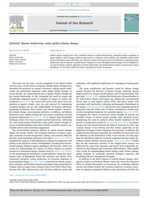 Editorial: Marine biodiversity under global climate change - raincitystudios.com