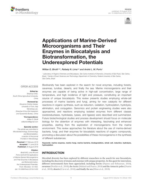 Editorial: Marine Microorganisms and Their Enzymes With ... - raincitystudios.com
