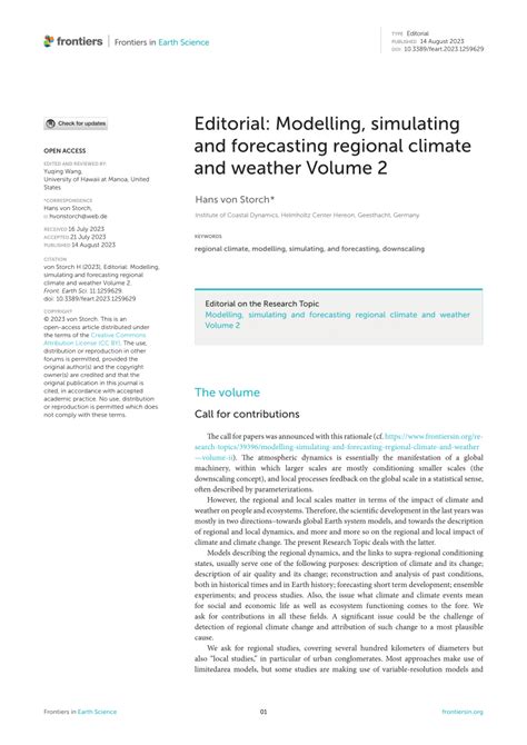 Editorial: Modelling, Simulating and Forecasting Regional ... - Frontiers - coolestguyplanet.net