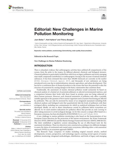Editorial: New Challenges in Marine Pollution Monitoring - raincitystudios.com