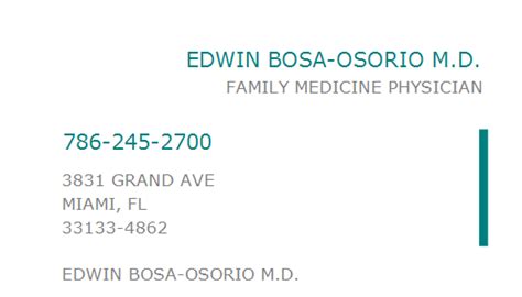 EDWIN BOSA-OSORIO M.D., NPI 1144295213 - Family …