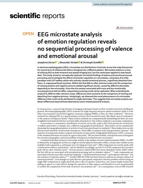 EEG microstate analysis of emotion regulation reveals no ... - Nature