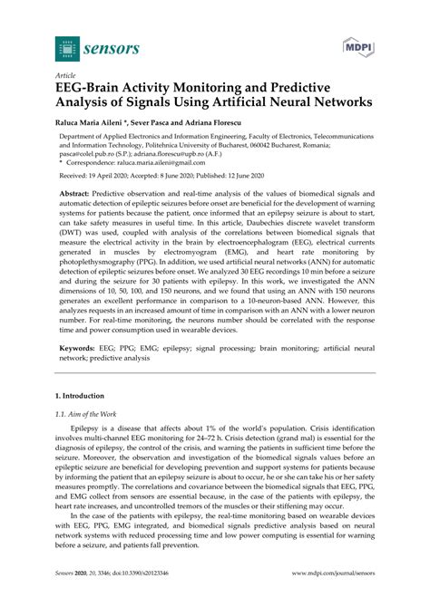 EEG-Brain Activity Monitoring and Predictive Analysis of Signals Using ... - coolestguyplanet.net