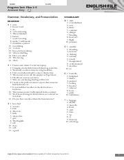 EF4e Progress test 7 12 A answer sheet