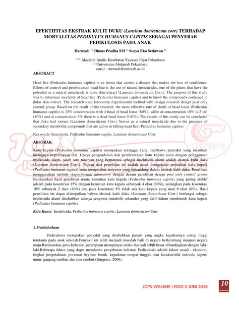 EFEKTIFITAS EKSTRAK KULIT DUKU (Lansium domesticum corr) …