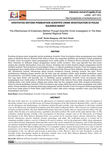 Efektivitas Penyelidikan Berbasis Ilmiah (Scientific Crime Dalam ... - muktibox.com